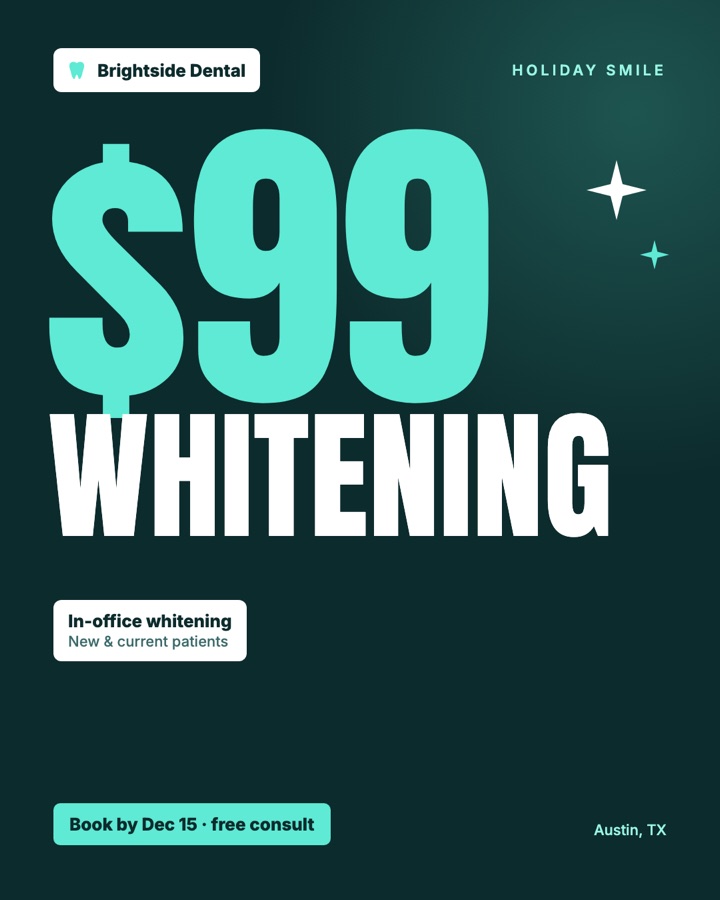Sample graphic: $99 whitening offer