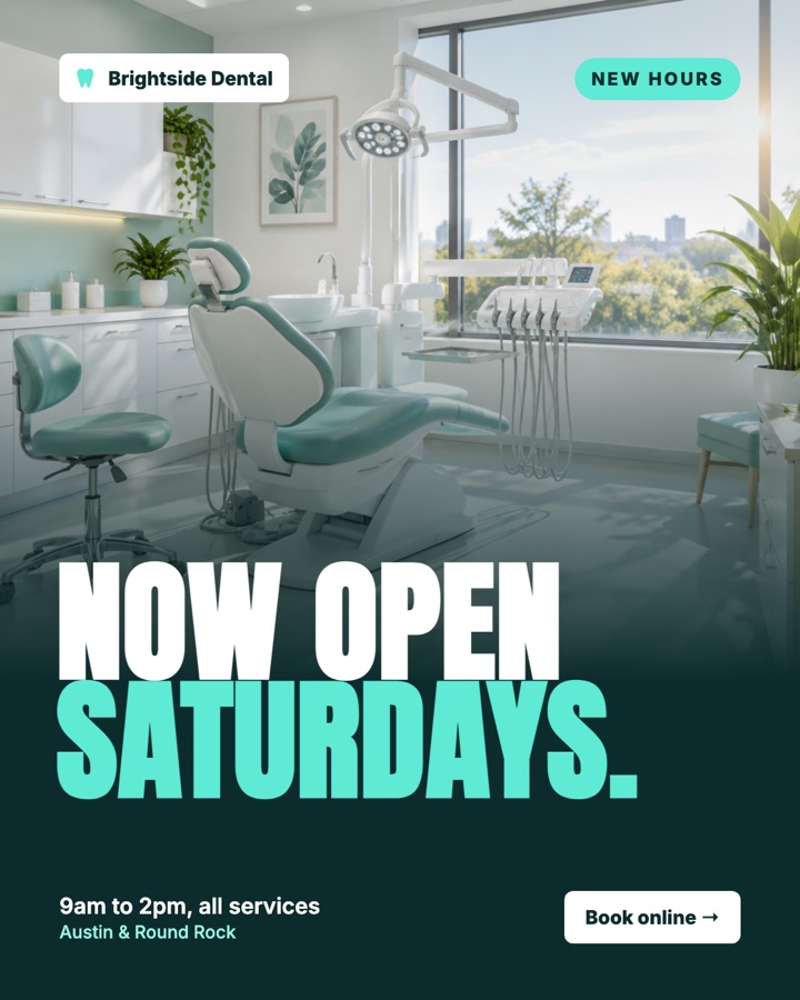 Sample graphic: now open Saturdays